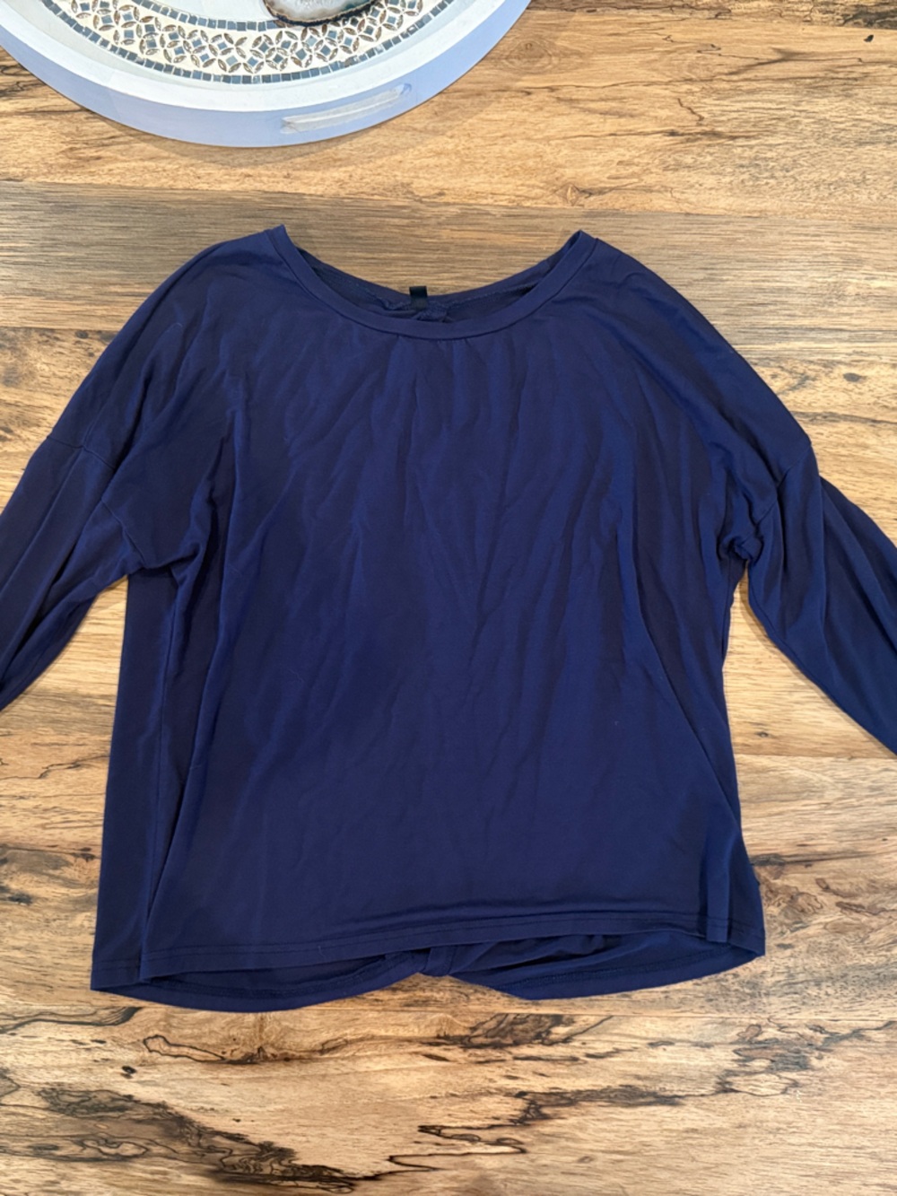 Classic Women's Long-Sleeve Crewneck Top in Navy